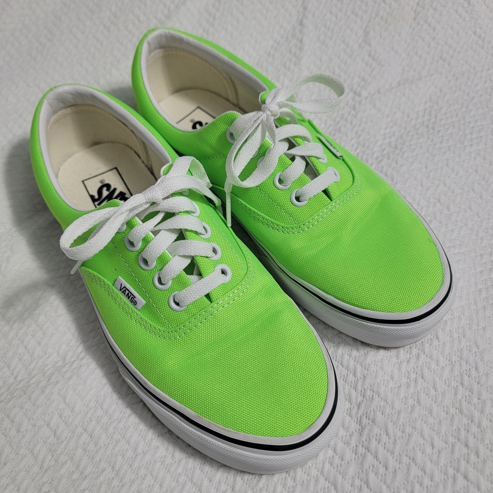 Vans Neon Green Canvas Low-Top Sneakers